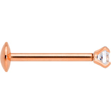 Load image into Gallery viewer, 20G 5/16 CZ Rose Gold PVD 2mm Threadless Push In Labret Tragus