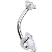 Load image into Gallery viewer, Aurora CZ Gem Duo Internally Threaded Belly Ring