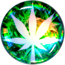 Load image into Gallery viewer, Green Hologram Marijuana Weed Leaf Screw Fit Plug Set 6G to 1 Inch