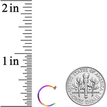 Load image into Gallery viewer, 20G 5/16 Rainbow PVD Implant Grade Titanium Disc Nose Hoop