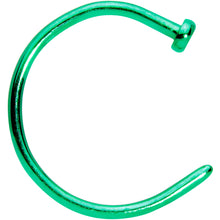 Load image into Gallery viewer, 20G 3/8 Green PVD Implant Grade Titanium Disc Nose Hoop