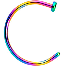 Load image into Gallery viewer, 20G 3/8 Rainbow PVD Implant Grade Titanium Disc Nose Hoop