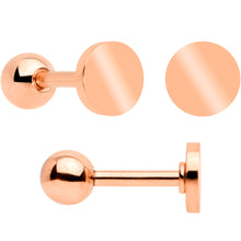 Load image into Gallery viewer, 18G Clear CZ Gem Rose Gold Tone Heart Cartilage Tragus Set of 8