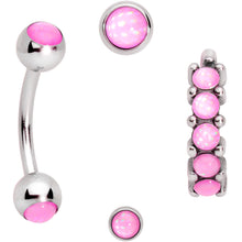 Load image into Gallery viewer, 16G Pink Orb Septum Labret Cartilage Tragus Set of 4