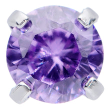 Load image into Gallery viewer, 20G 1/4 Purple 3mm Gem Nose Bone