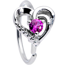 Load image into Gallery viewer, 20G 5/16 Pink Gem Swirling Heart Valentine Nose Hoop