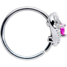 Load image into Gallery viewer, 20G 5/16 Pink Gem Swirling Heart Valentine Nose Hoop