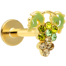 Load image into Gallery viewer, 16G 5/16 Green Gem Gold Tone Bunch of Grapes Labret Monroe Tragus