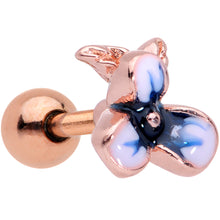 Load image into Gallery viewer, 16G 1/4 Rose Gold Tone Tropical Flower Cartilage Tragus