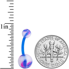 Load image into Gallery viewer, Blue White Purple Swirl Bioplast Belly Ring