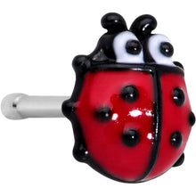 Load image into Gallery viewer, 20G 1/4 Red Insect Ladybug Nose Bone