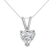 Load image into Gallery viewer, 14K White Gold 3/8 Cttw Heart-Shaped Diamond Classic Solitaire 18" Pendant Necklace (H-I Color, VS2-SI1 Clarity)