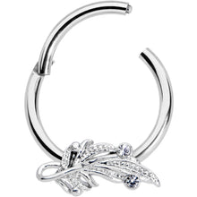 Load image into Gallery viewer, 16G 3/8 Clear Gem Elegant Swirl Hinged Segment Ring