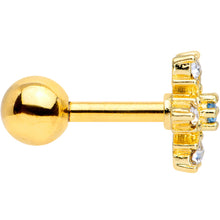 Load image into Gallery viewer, 16G 1/4 Blue CZ Gold Tone Snowflake Christmas Cartilage Tragus