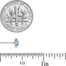 Load image into Gallery viewer, 20G 1/4 Aqua CZ Gem Sassy Snowflake Christmas Nose Bone