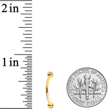 Load image into Gallery viewer, 16G 1/2 Clear Gem Ball End Gold Tone Curved Barbell