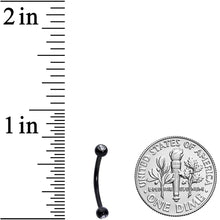 Load image into Gallery viewer, 16G 1/2 Clear Gem Ball End Black Curved Barbell