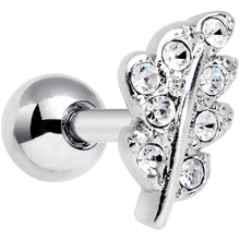 Load image into Gallery viewer, 16G 1/4 Clear Gem Elegant Leaves Cartilage Tragus
