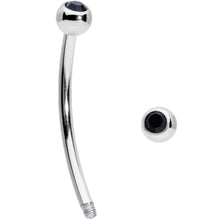 Load image into Gallery viewer, 16G 9/16 Black Gem Ball End Curved Barbell