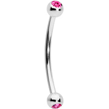 Load image into Gallery viewer, 16G 9/16 Pink Gem Ball End Curved Barbell