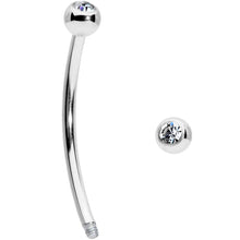 Load image into Gallery viewer, 16G 5/8 Clear Gem Ball End Curved Barbell