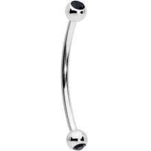 Load image into Gallery viewer, 16G 5/8 Black Gem Ball End Curved Barbell