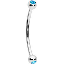 Load image into Gallery viewer, 16G 5/8 Aqua Gem Ball End Curved Barbell