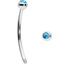 Load image into Gallery viewer, 16G 5/8 Aqua Gem Ball End Curved Barbell