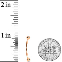 Load image into Gallery viewer, 16G 5/8 Clear Gem Ball End Rose Gold Tone Curved Barbell