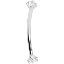 Load image into Gallery viewer, 16G 9/16 Clear CZ Gem End Curved Barbell
