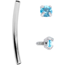 Load image into Gallery viewer, 16G 9/16 Aqua CZ Gem End Curved Barbell