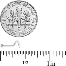 Load image into Gallery viewer, 18G Aurora 2mm Grade 23 Titanium Press Fit Left Nose Ring Screw