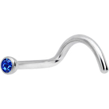 Load image into Gallery viewer, 18G Blue 2mm Grade 23 Titanium Press Fit Left Nose Ring Screw