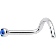 Load image into Gallery viewer, 18G Blue 2mm Grade 23 Titanium Press Fit Left Nose Ring Screw