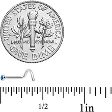 Load image into Gallery viewer, 18G Blue 2mm Grade 23 Titanium Press Fit Left Nose Ring Screw