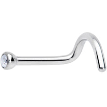 Load image into Gallery viewer, 18G Clear 2mm Grade 23 Titanium Press Fit Left Nose Ring Screw
