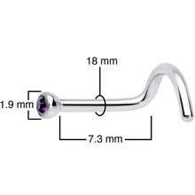 Load image into Gallery viewer, 18G Hot Pink 2mm Grade 23 Titanium Press Fit Left Nose Ring Screw