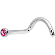 Load image into Gallery viewer, 18G Pink 2mm Grade 23 Titanium Press Fit Left Nose Ring Screw