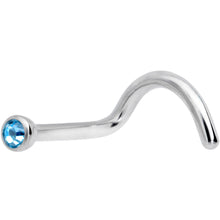 Load image into Gallery viewer, 18G Aqua 2mm Grade 23 Titanium Press Fit Left Nose Ring Screw