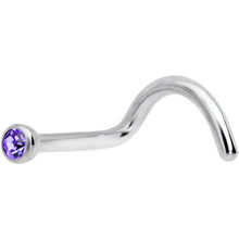 Load image into Gallery viewer, 18G Violet 2mm Grade 23 Titanium Press Fit Left Nose Ring Screw
