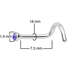 Load image into Gallery viewer, 18G Violet 2mm Grade 23 Titanium Press Fit Left Nose Ring Screw