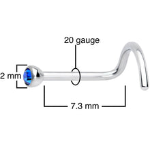 Load image into Gallery viewer, 20G Blue 2mm Grade 23 Titanium Press Fit Left Side Nose Screw