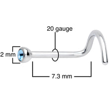 Load image into Gallery viewer, 20G Aqua 2mm Grade 23 Titanium Press Fit Left Side Nose Screw