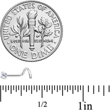 Load image into Gallery viewer, 18G 7mm Clear 2.5mm CZ Gem Grade 23 Titanium Left Side Nose Screw