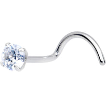Load image into Gallery viewer, 20G 7mm Clear 3mm CZ Gem Grade 23 Titanium Left Nose Ring Screw