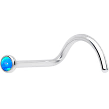 Load image into Gallery viewer, 20G 7mm Blue 2mm Synthetic Opal Titanium Left Nose Ring Screw