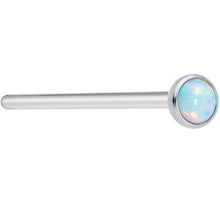 Load image into Gallery viewer, 18G 3/4 White 3mm Synthetic Opal Titanium Fishtail Nose Ring
