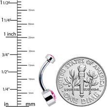 Load image into Gallery viewer, Pink 6mm Titanium Internal Thread Belly Ring Created with Crystals