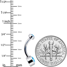 Load image into Gallery viewer, Aqua 6mm Titanium Internal Thread Belly Ring Created with Crystals