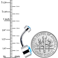 Load image into Gallery viewer, Aqua 8mm Titanium Internal Thread Belly Ring Created with Crystals